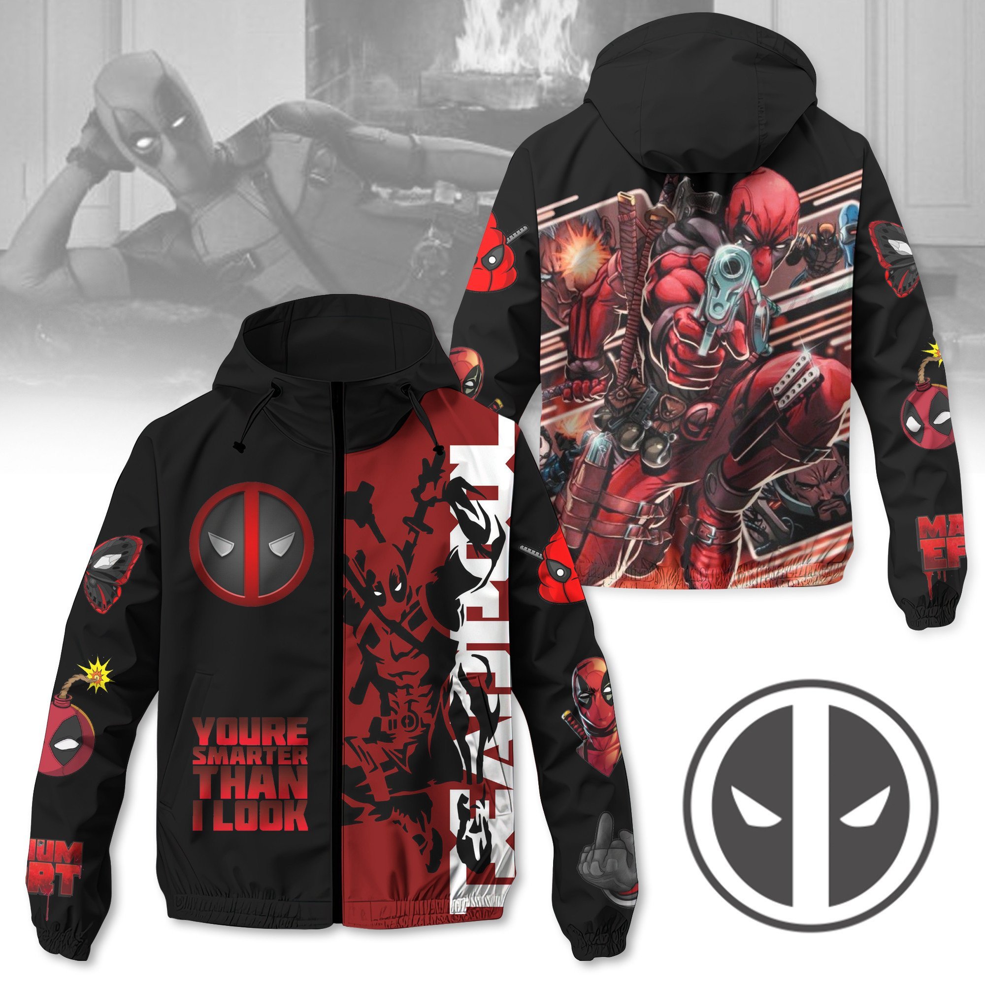 Deadpool Movies Style Windbreaker Jacket For Fans