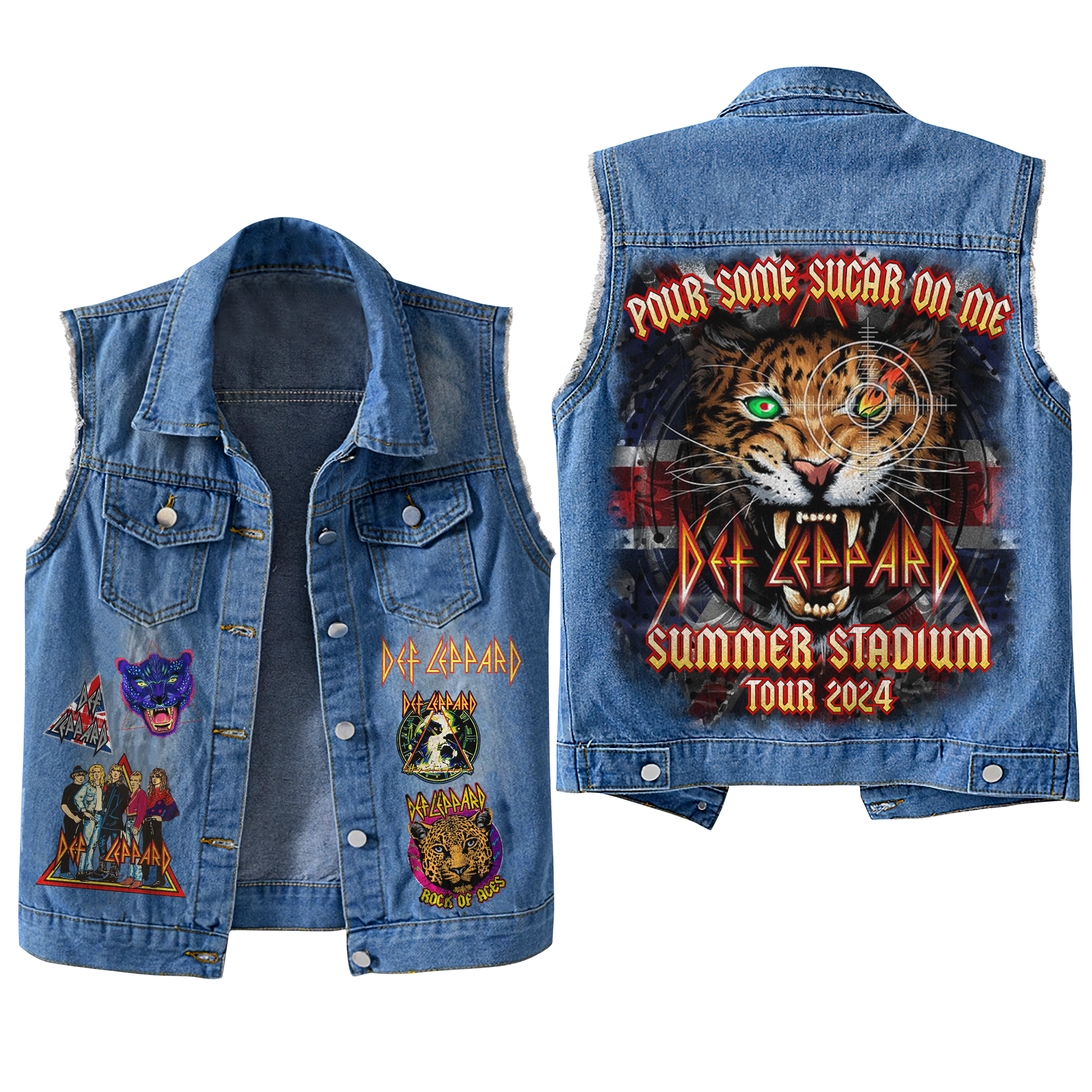Def Leppard Music Style Sleeveless Jacket For Fans