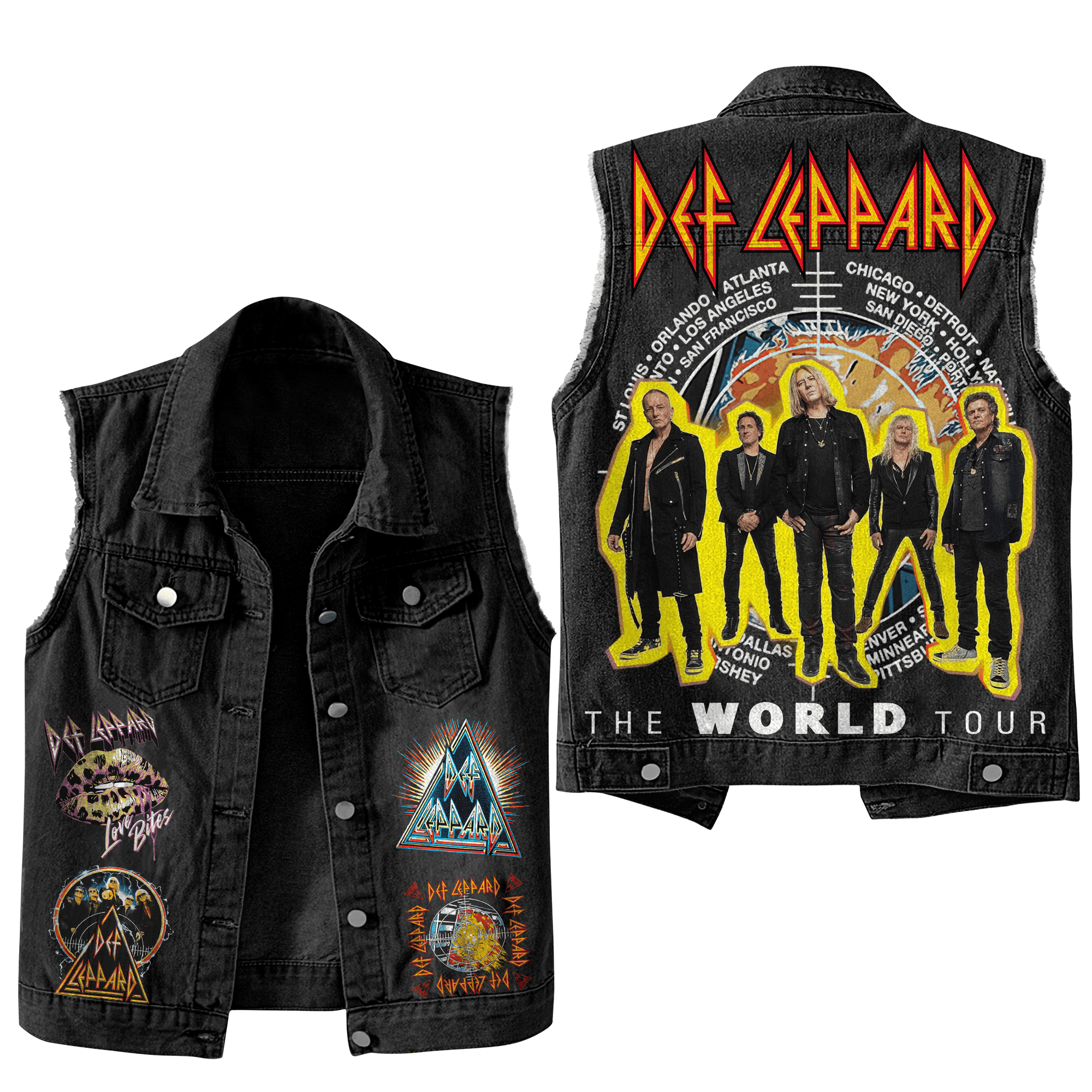 Def Leppard Music Style Sleeveless Jacket For Fans