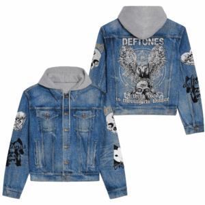 Deftones Music Style Hooded Denim Jacket For Fans