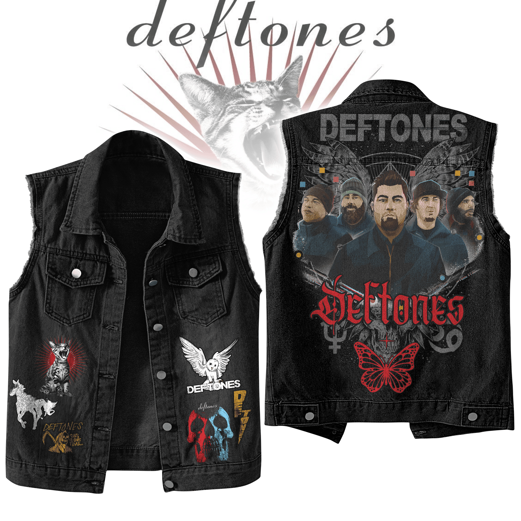 Deftones Music Style Sleeveless Jacket For Fans