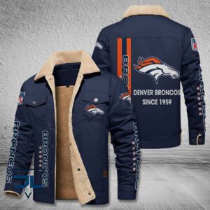 Denver Broncos NFL Style Fleece Thermal Cotton Jacket For Fans