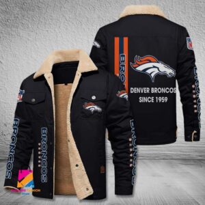 Denver Broncos NFL Style Fleece Thermal Cotton Jacket For Fans