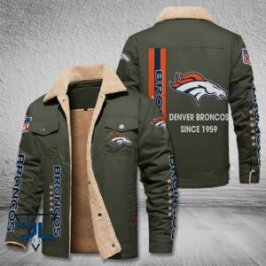 Denver Broncos NFL Style Fleece Thermal Cotton Jacket For Fans