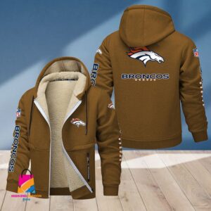 Denver Broncos NFL Style Fleece Zip Hoodie Jacket For Fans