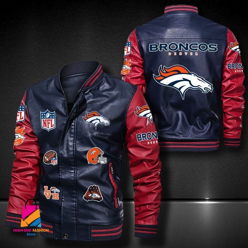 Denver Broncos NFL Style Leather Jacket For Fan
