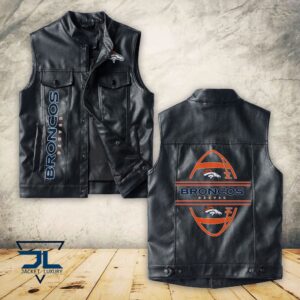Denver Broncos NFL Style Sleeveless Leather Jacket For Fans