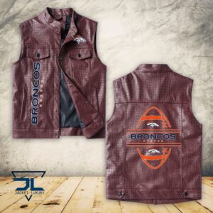 Denver Broncos NFL Style Sleeveless Leather Jacket For Fans