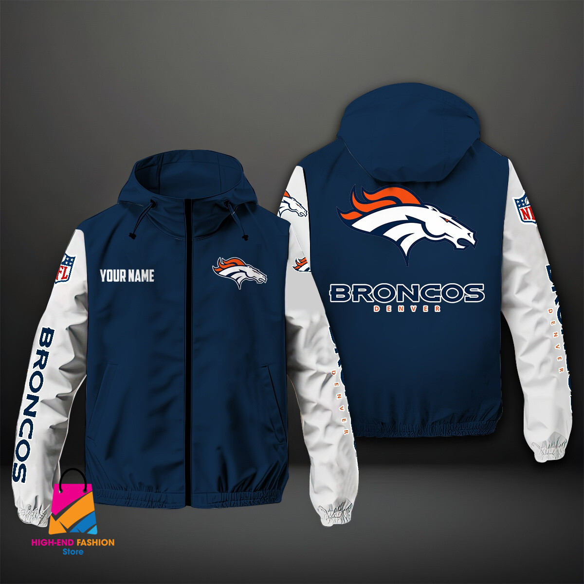 Denver Broncos NFL Style Windbreaker Jacket For Fans