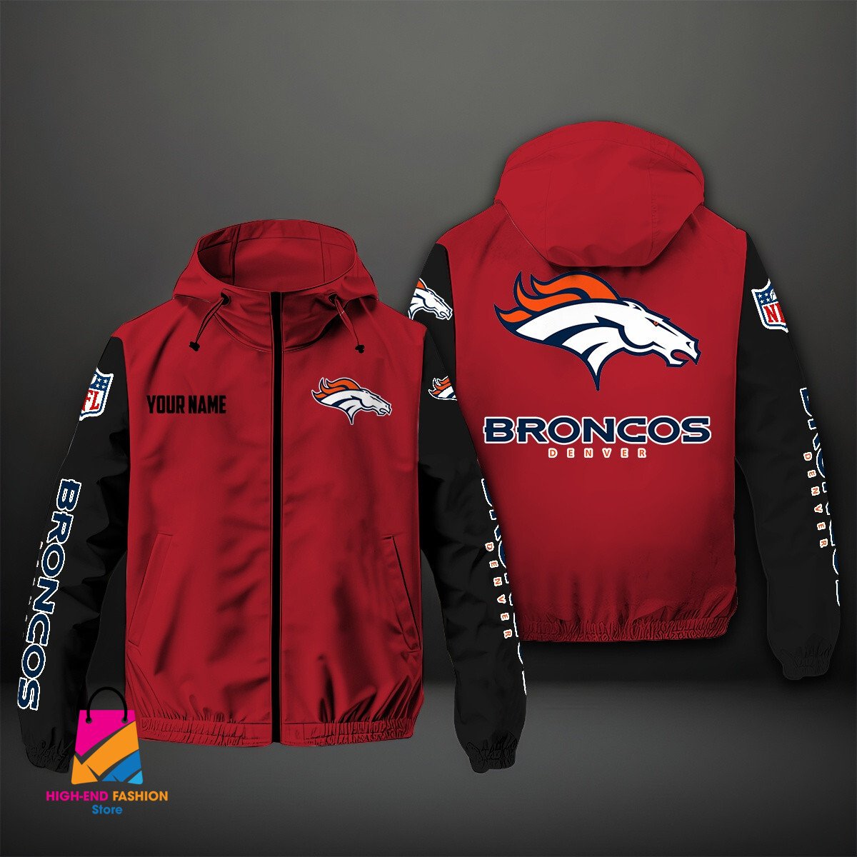 Denver Broncos NFL Style Windbreaker Jacket For Fans