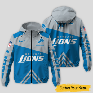 Detroit Lions NFL Personalized Style Windbreaker Jacket For Fans