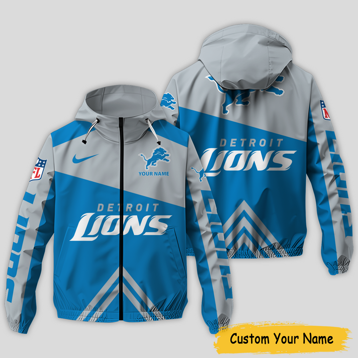 Detroit Lions NFL Personalized Style Windbreaker Jacket For Fans