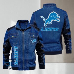 Detroit Lions NFL Style Denim Jacket For Fans