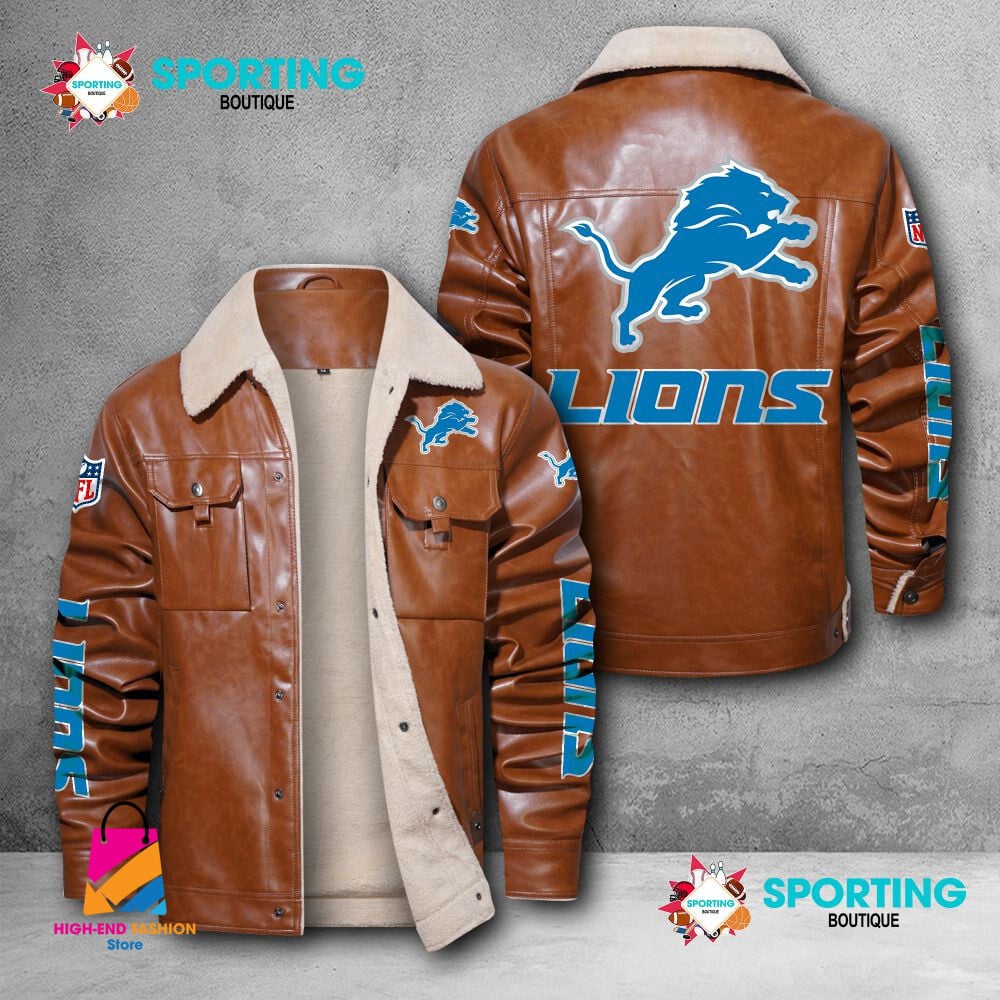 Detroit Lions NFL Style Leather Jacket For Fans