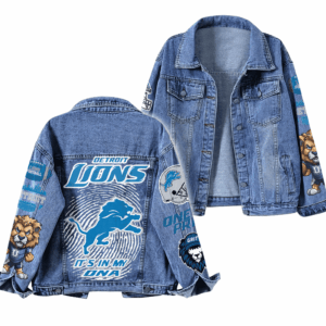 Detroit Lions NFL Style Hooded Denim Jacket For Fans