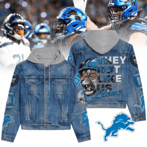 Detroit Lions NFL Style Hooded Denim Jacket For Fans