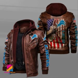 Detroit Lions NFL Style Leather Jacket For Fan
