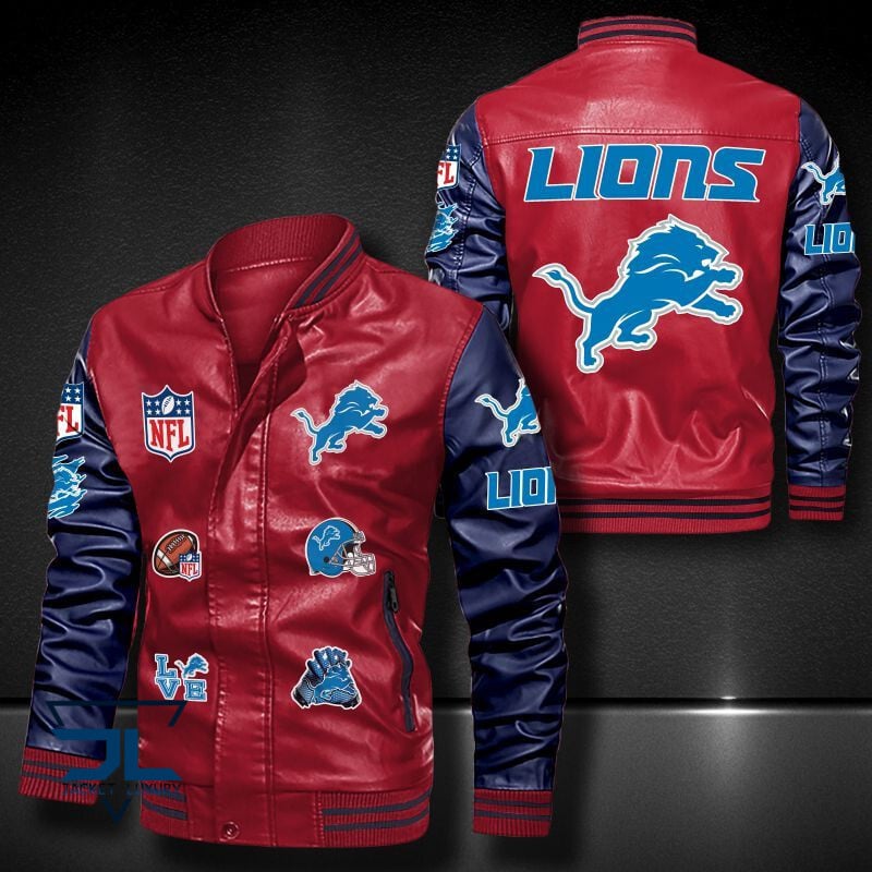 Detroit Lions NFL Style Leather Jacket For Fan