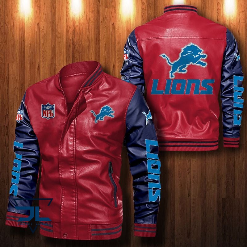 Detroit Lions NFL Style Leather Jacket For Fan