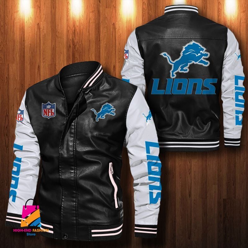 Detroit Lions NFL Style Leather Jacket For Fan