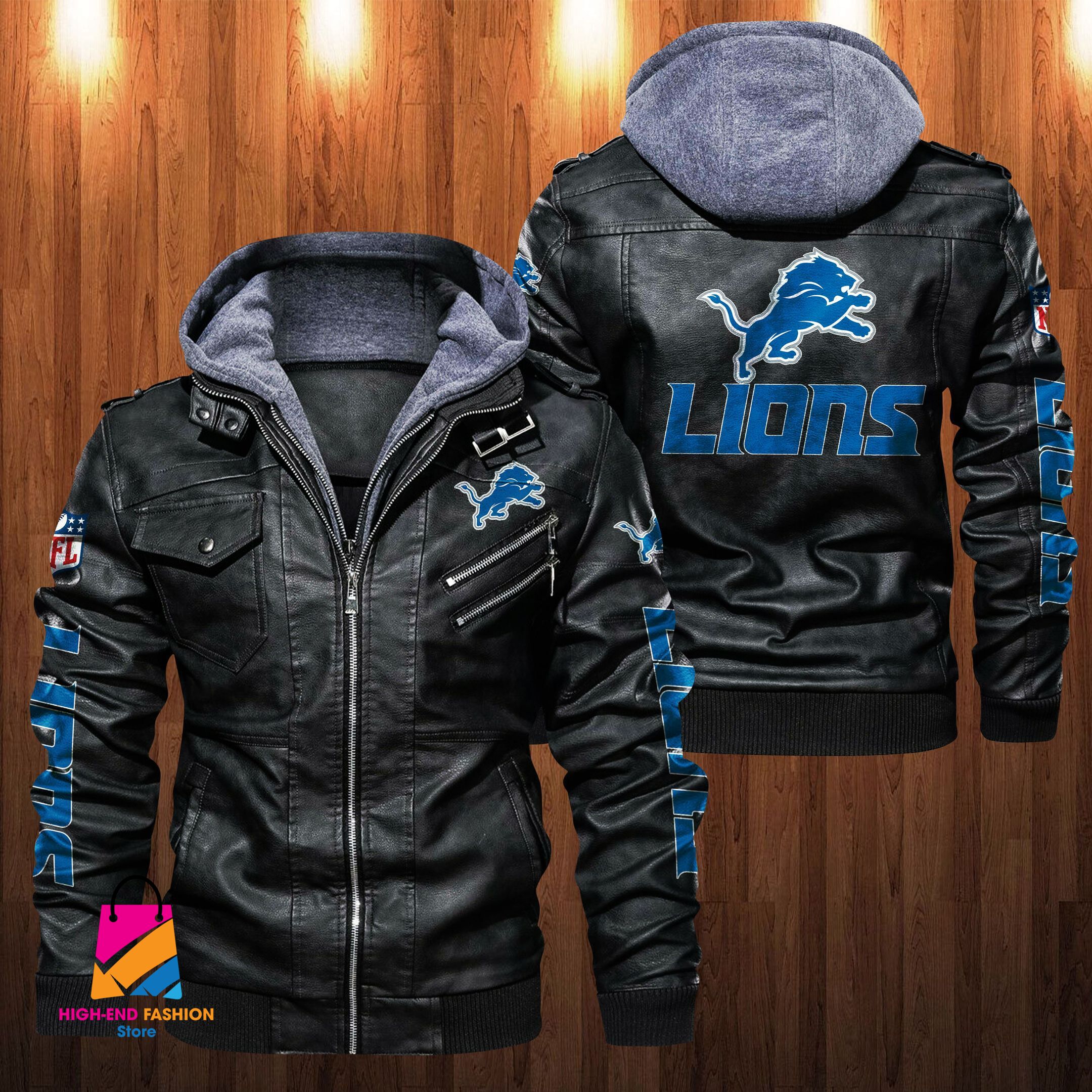 Detroit Lions NFL Style Leather Jacket For Fan