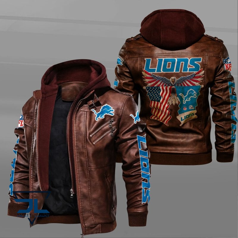 Detroit Lions NFL Style Leather Jacket For Fan