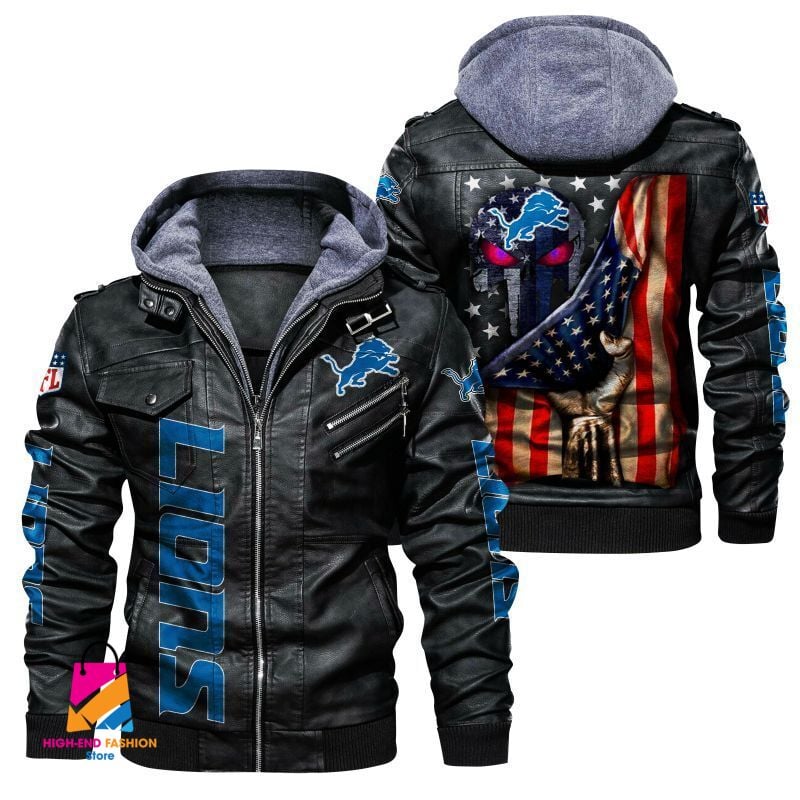Detroit Lions NFL Style Leather Jacket For Fan