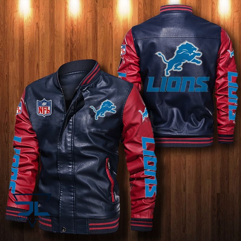 Detroit Lions NFL Style Leather Jacket For Fan