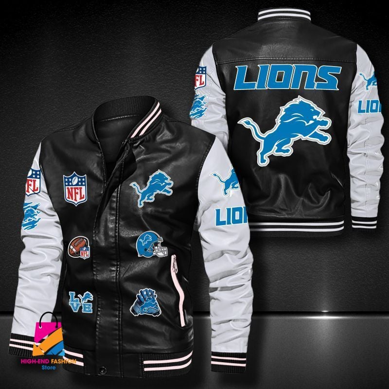 Detroit Lions NFL Style Leather Jacket For Fan