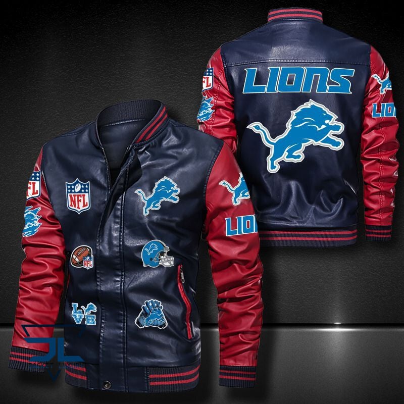 Detroit Lions NFL Style Leather Jacket For Fan