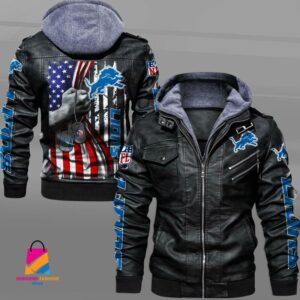 Detroit Lions NFL Style Leather Jacket For Fan