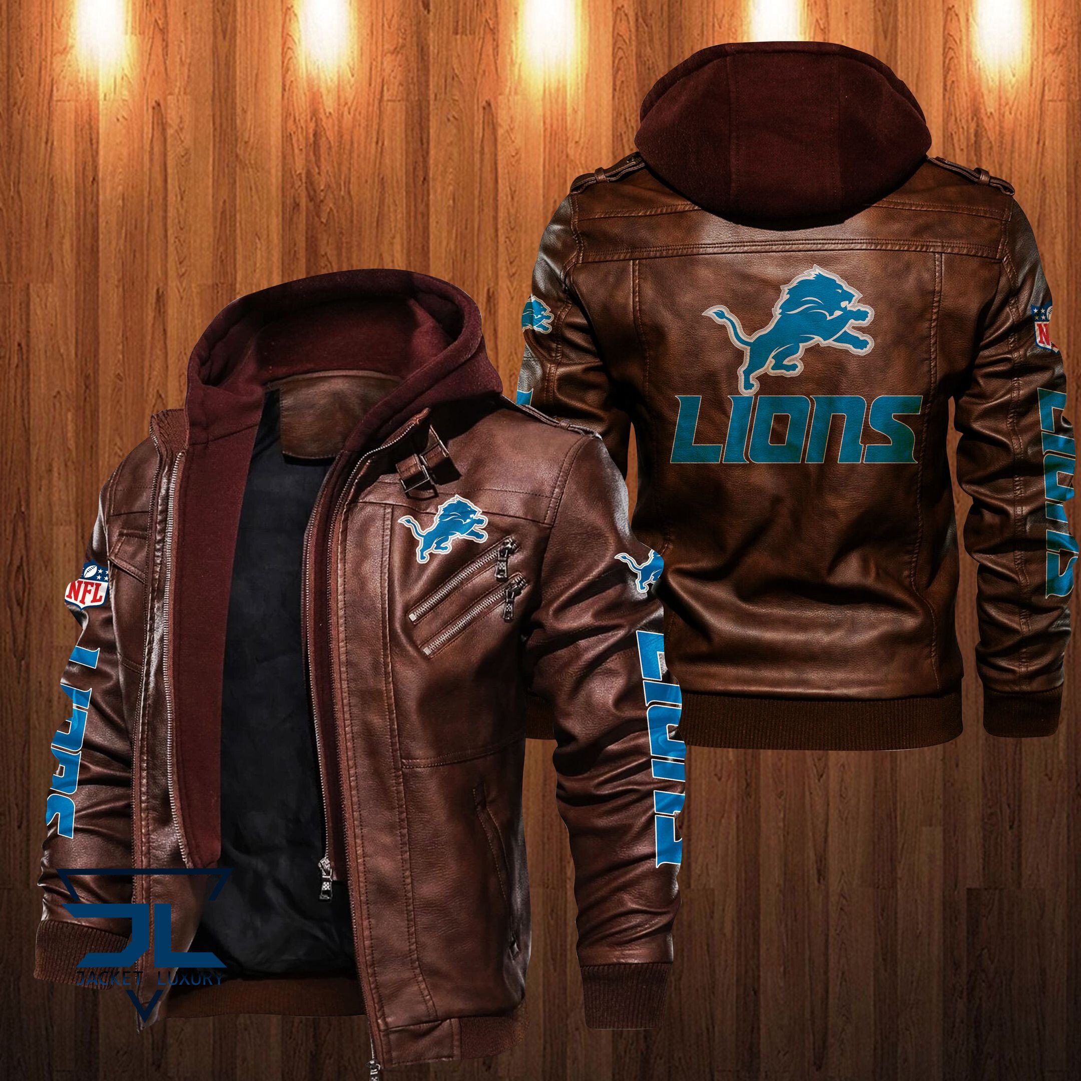 Detroit Lions NFL Style Leather Jacket For Fan