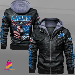 Detroit Lions NFL Style Leather Jacket For Fan