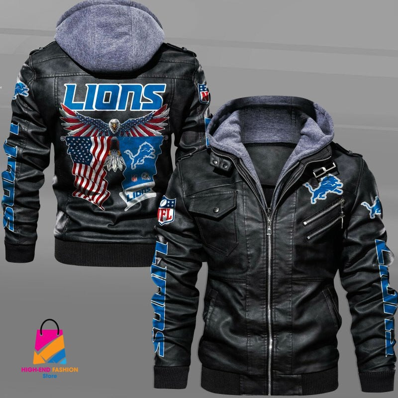 Detroit Lions NFL Style Leather Jacket For Fan
