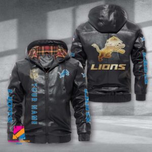 Detroit Lions NFL Style Leather Jacket For Fans