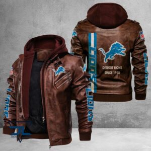 Detroit Lions NFL Style Leather Jacket For Fans