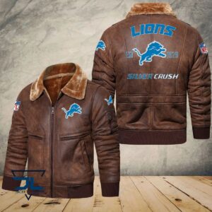 Detroit Lions NFL Style Leather Jacket For Fans