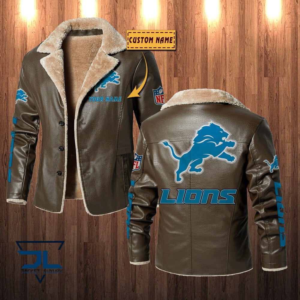 Detroit Lions NFL Style Leather Jacket For Fans