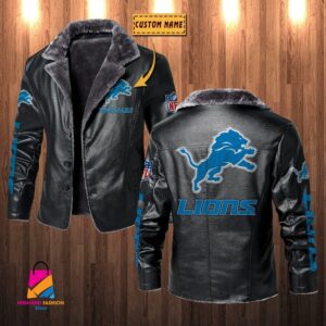 Detroit Lions NFL Style Leather Jacket For Fans