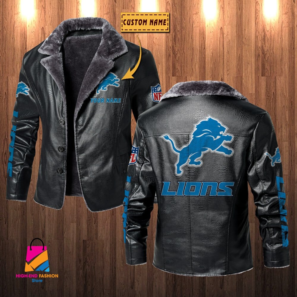 Detroit Lions NFL Style Leather Jacket For Fans