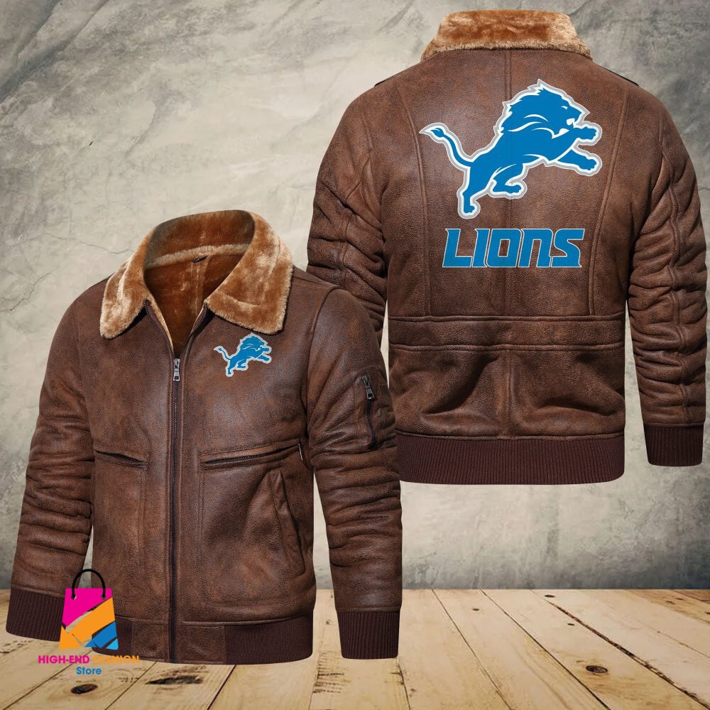 Detroit Lions NFL Style Leather Jacket For Fans