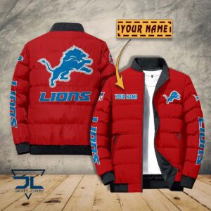 Detroit Lions NFL Style Puffer Jacket For Fans