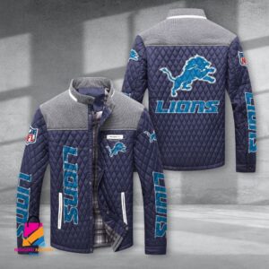 Detroit Lions NFL Style Puffer Jacket For Fans