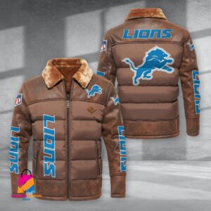 Detroit Lions NFL Style Puffer Jacket For Fans