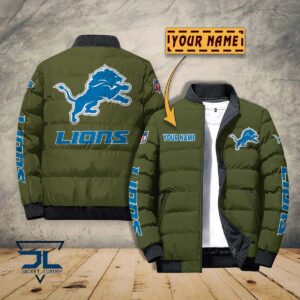 Detroit Lions NFL Style Puffer Jacket For Fans