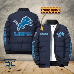Detroit Lions NFL Style Puffer Jacket For Fans