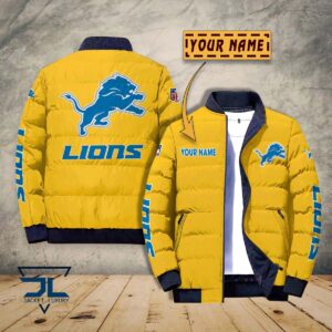 Detroit Lions NFL Style Puffer Jacket For Fans