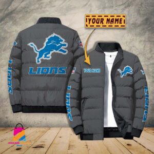 Detroit Lions NFL Style Puffer Jacket For Fans