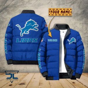 Detroit Lions NFL Style Puffer Jacket For Fans