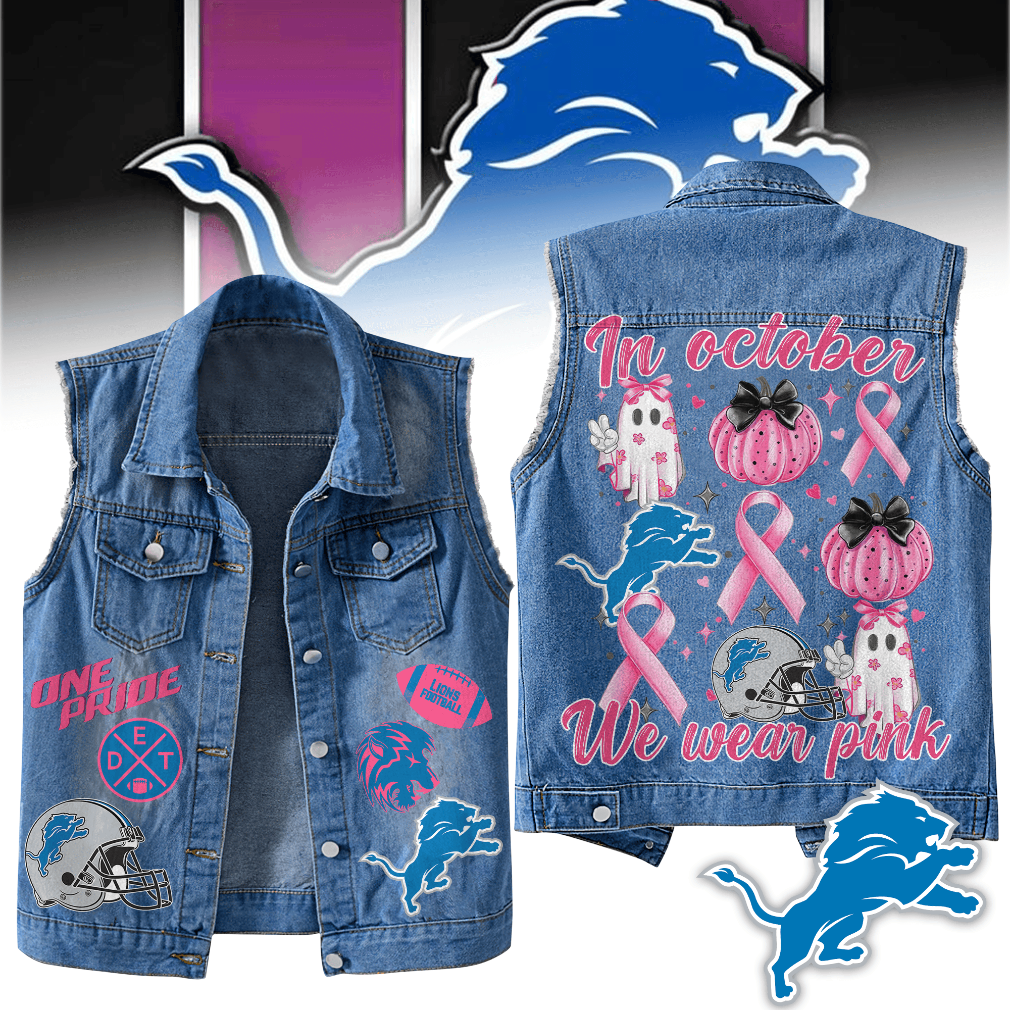 Detroit Lions NFL Style Sleeveless Jacket For Fans